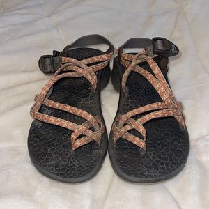 Orange and brown chaco.